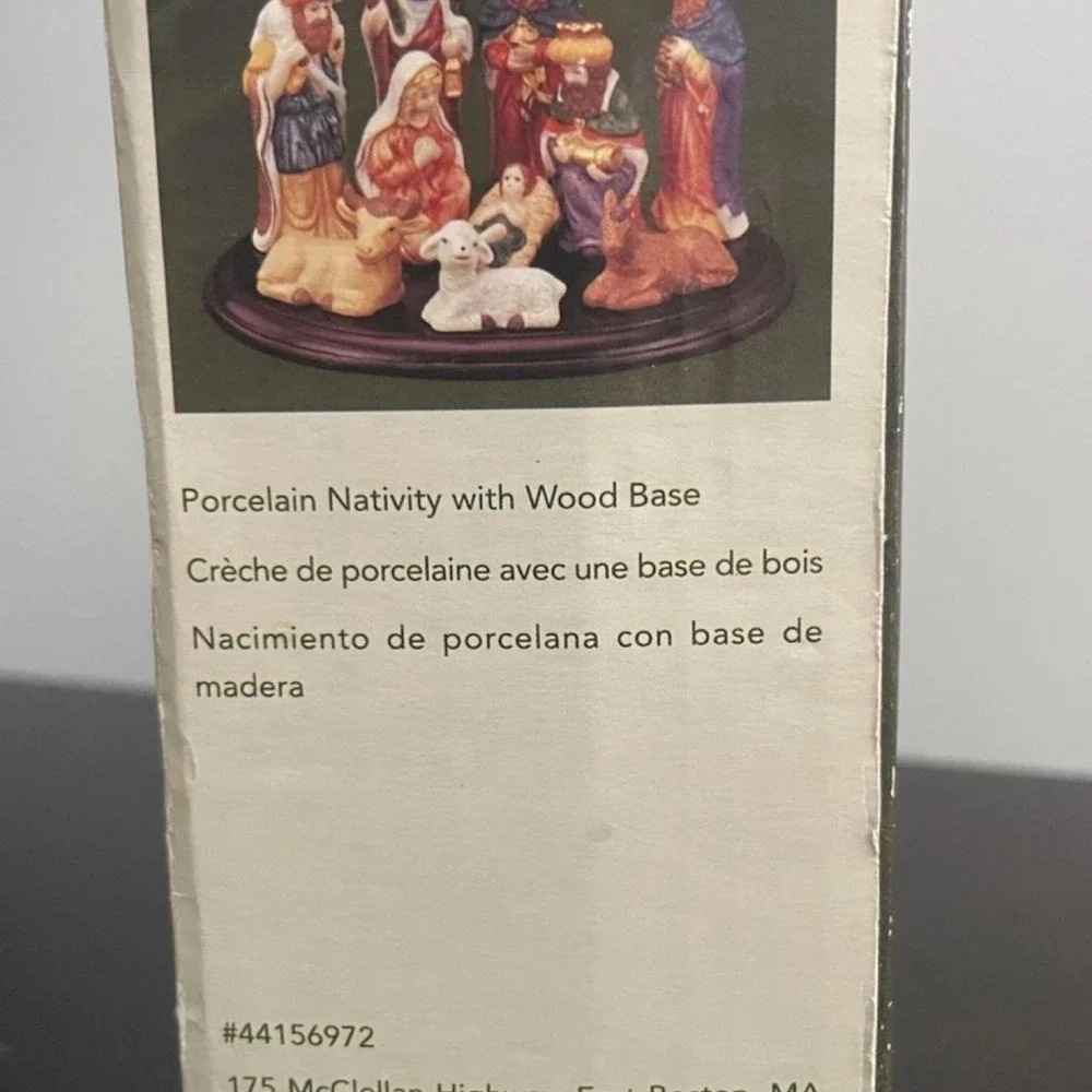International Bazaar Porcelain Nativity Set with Wood Base